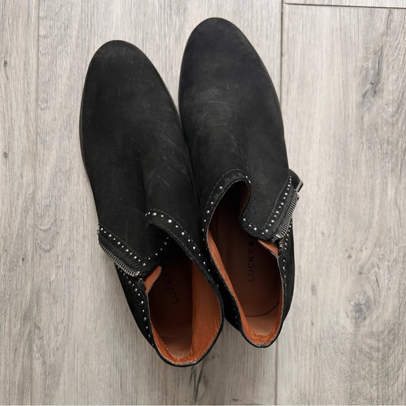 Lucky Brand Black Suede studded booties - Picture 2 of 8